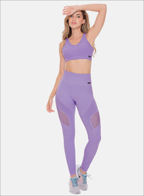 Leggins Deportivos Sin Costuras con Transparencias Babalú Unitalla 108863 Lila